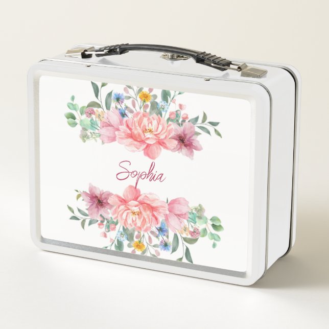 Colourful Bouquet  Metal Lunch Box (Back)