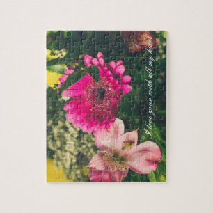 Colourful bouquet of flowers customisable Jigsaw Puzzle