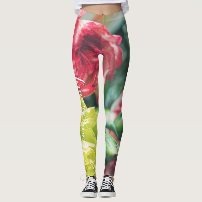  Colourful bouquet of flowers Leggings (Front)