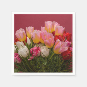 Colourful Bouquet of Tulips Paper Napkin