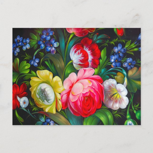 colourful bouquet Postcard (Front)