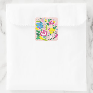Colourful bouquet. square sticker