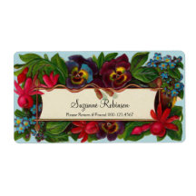 Colourful Bouquet Vintage Floral Label