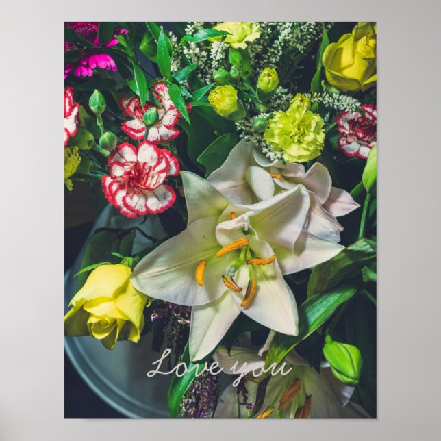 Colourful bouquet with lily  poster (Front)