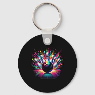 Colourful Bowling Game Day Bowling Cute Vibrant Co Key Ring