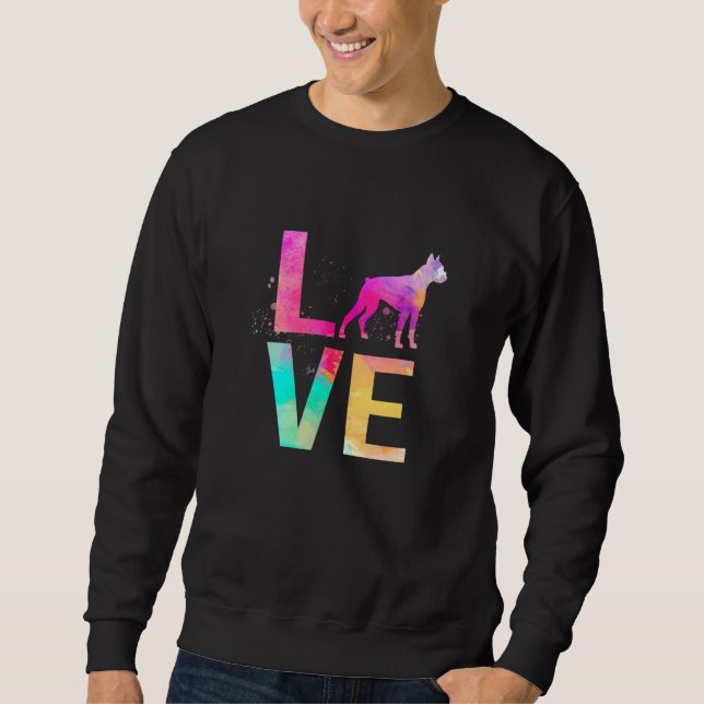 Colourful Boxer Dog Mum  Boxer Sweatshirt (Front)