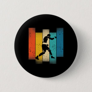 Colourful Boxer Silhouette Vintage Distressed 6 Cm Round Badge
