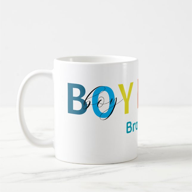 Colourful Boy Mama Scripted Coffee Mug  (Left)