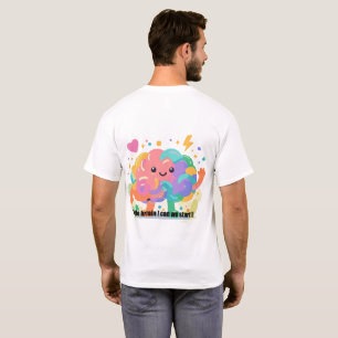Colourful Brain Character T-Shirt, Mental Health P T-Shirt