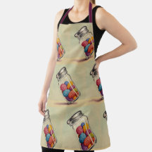 Colourful Brain Condiments Apron (Tiled Design)
