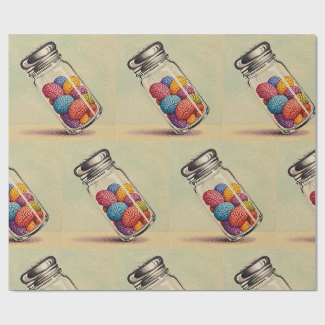 Colourful Brain Condiments Long Wrapping Paper (Flat)