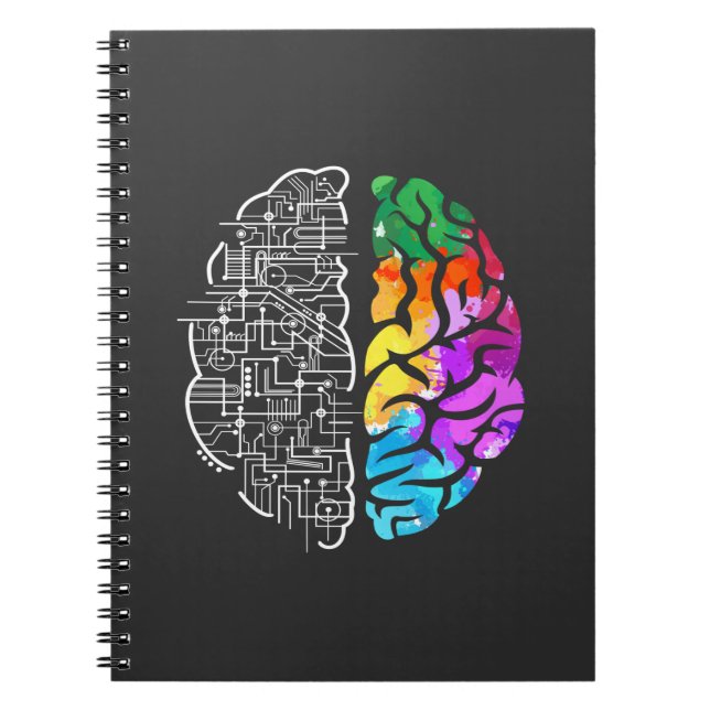 Colourful Brain Engineering Science Notebook (Front)