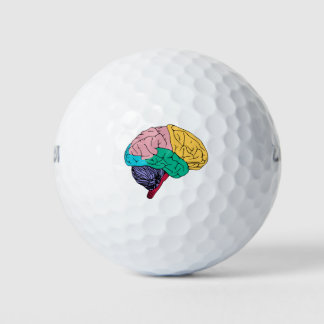 Colourful Brain Golf Balls