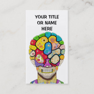 Colourful Brain Puzzle Pieces Business Card