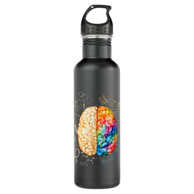 Colourful Brain - Science And Art - Neuroscience N 710 Ml Water Bottle (Front)