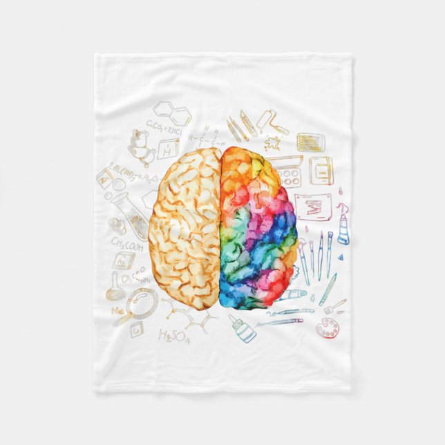 Colourful Brain - Science And Art - Neuroscience N Fleece Blanket (Front)