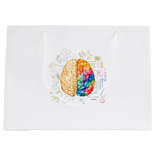 Colourful Brain - Science And Art - Neuroscience N Large Gift Bag