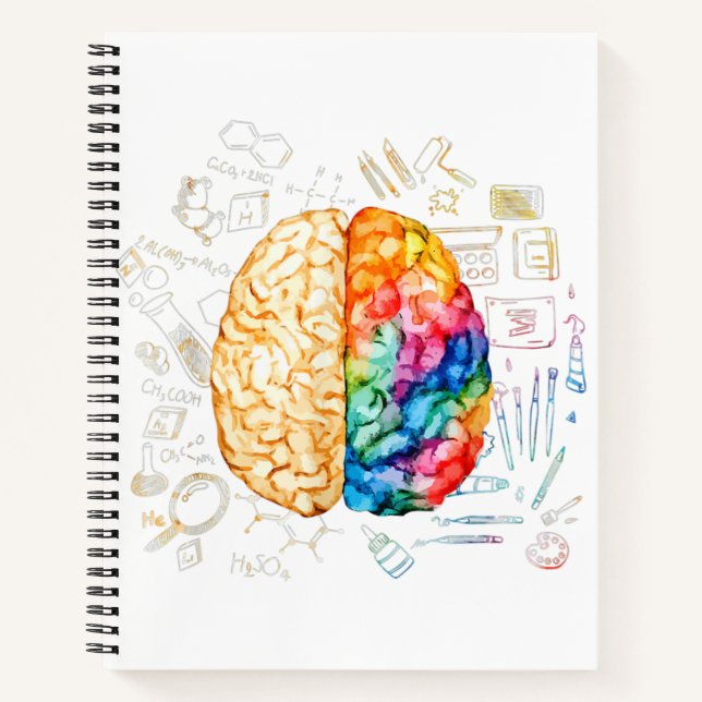 Colourful Brain - Science And Art - Neuroscience N Notebook (Front)