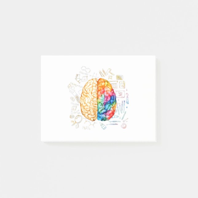 Colourful Brain - Science And Art - Neuroscience N Post-it Notes (Front)