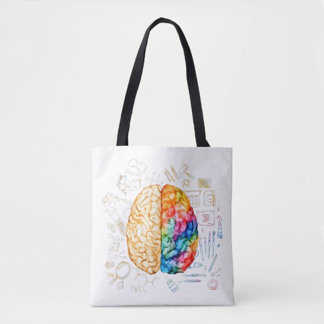 Colourful Brain - Science And Art - Neuroscience N Tote Bag (Front)