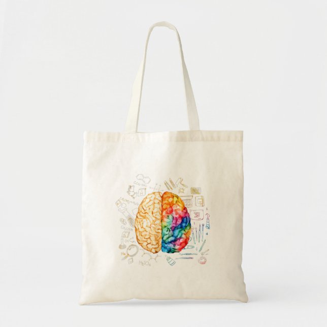 Colourful Brain - Science And Art - Neuroscience N Tote Bag (Front)
