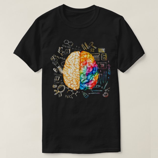 Colourful Brain Science And Art Neuroscience Neuro T-Shirt (Design Front)