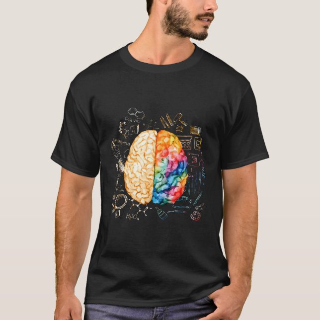 Colourful Brain Science And Neuroscience Neurologi T-Shirt (Front)