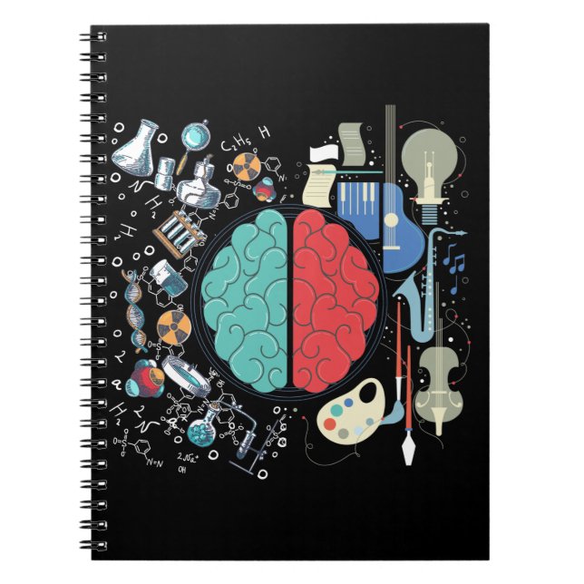 Colourful Brain Science Music Art Notebook (Front)