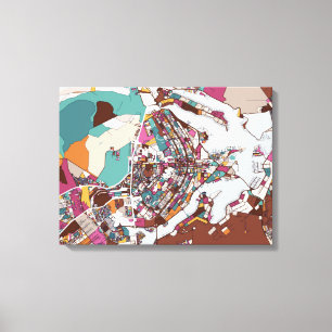 Colourful Brasilia Map Canvas Print