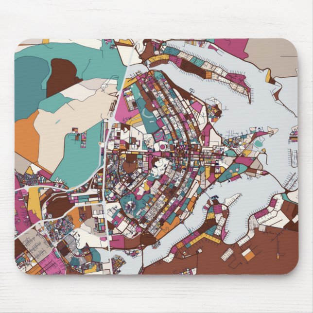 Colourful Brasilia Map Mouse Mat (Front)