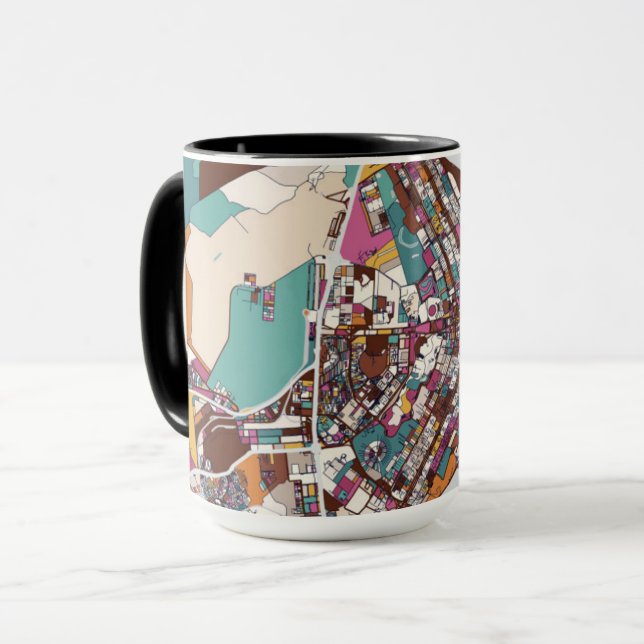 Colourful Brasilia Map Mug (Front Left)