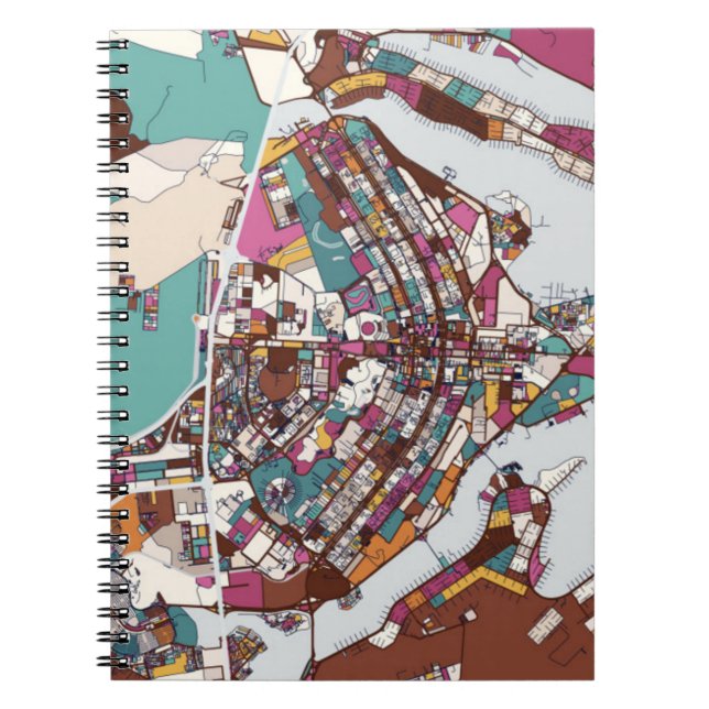 Colourful Brasilia Map Notebook (Front)