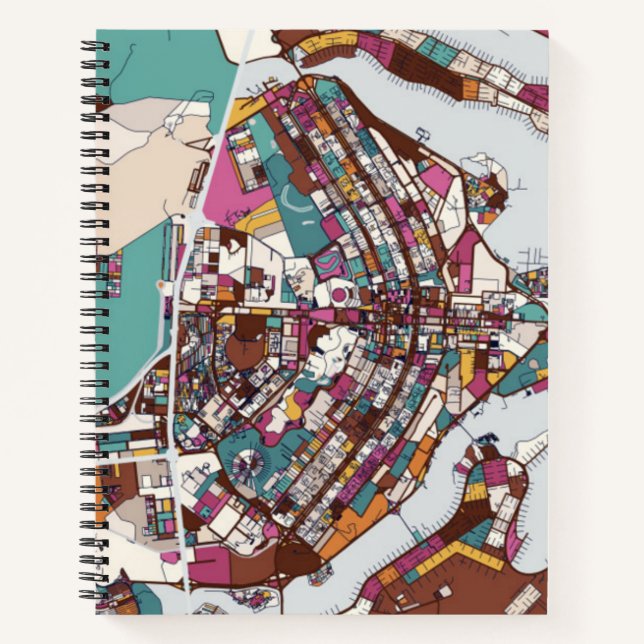 Colourful Brasilia Map Notebook (Front)