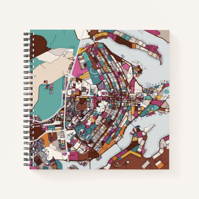 Colourful Brasilia Map Notebook (Front)