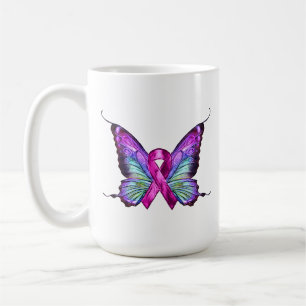 Colourful Breast Cancer Awareness Butterfly Coffee Mug