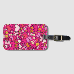 colourful breast pattern stone coaster luggage tag