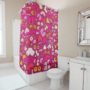 colourful breast pattern stone coaster shower curtain