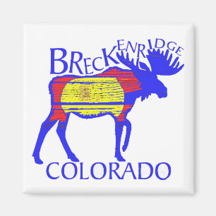 Colourful Breckenridge Colorado moose magnet