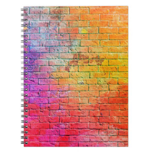 Colourful brick wall backgroundwall,colour,backgro notebook