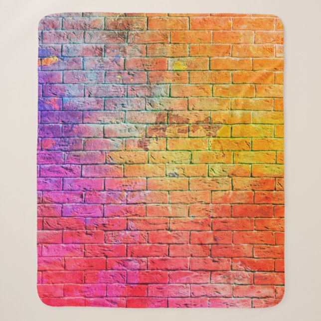 Colourful brick wall backgroundwall,colour,backgro sherpa blanket (Front)