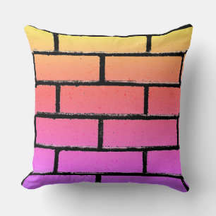 Colourful Brick Wall Pillow