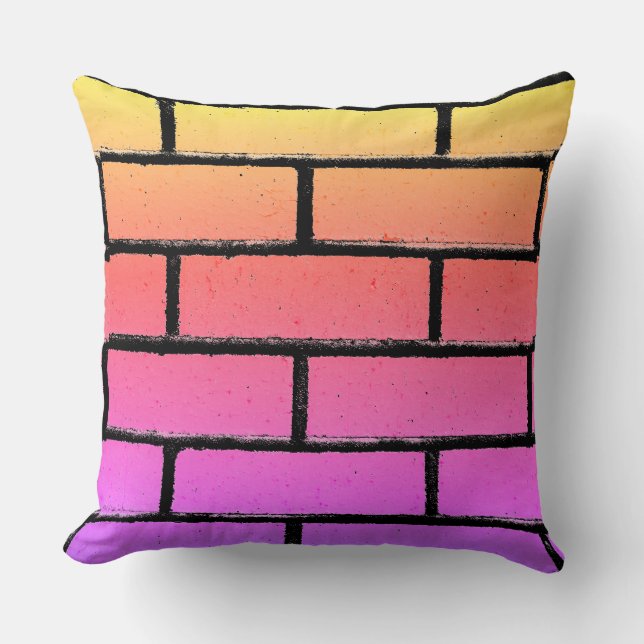 Colourful Brick Wall Pillow (Front)
