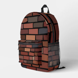 Colourful Brick Wall Printed Backpack