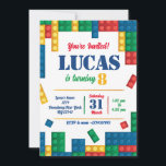 Colourful Bricks Building Blocks Birthday Party Invitation<br><div class="desc">Colourful Bricks Building Blocks Birthday Party Invitation</div>