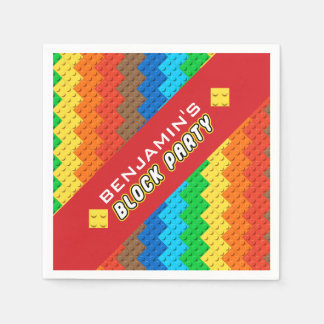 Colourful Bricks Building Blocks Birthday Party To Napkin