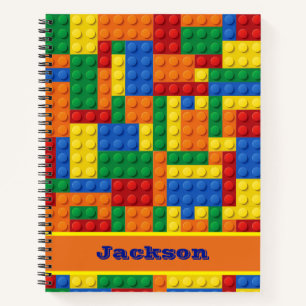 Colourful Bricks Building Blocks   Personalised Notebook