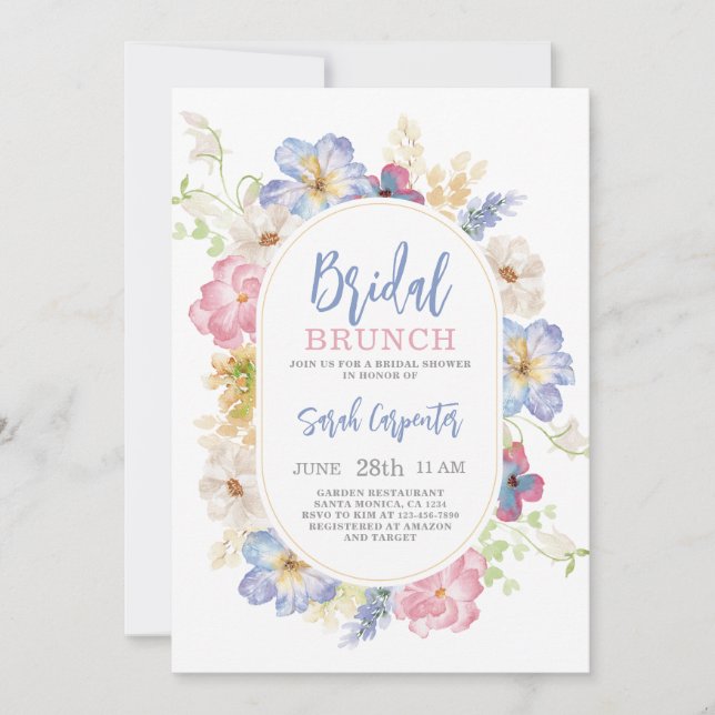 Colourful Bridal Shower Invitation (Front)