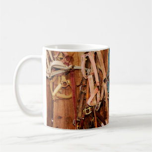Colourful Bridleshorse,tack,animals,barn,blue,brid Coffee Mug