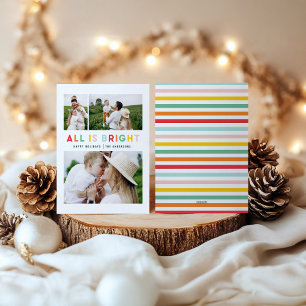 colourful bright 3 collage modern Christmas Holiday Card