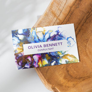Colourful Bright Abstract Marble Art Business Card